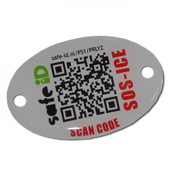 De Safe-iD SOS shoetag voor om je schoenveter.