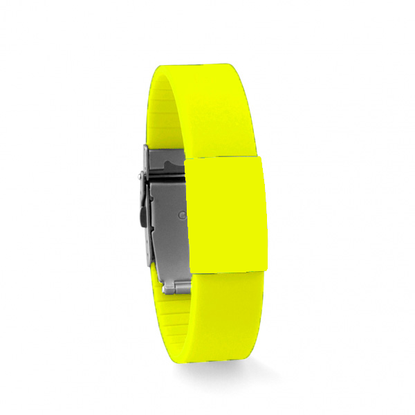 FLUOR-GEEL SOS-armband zonder tag