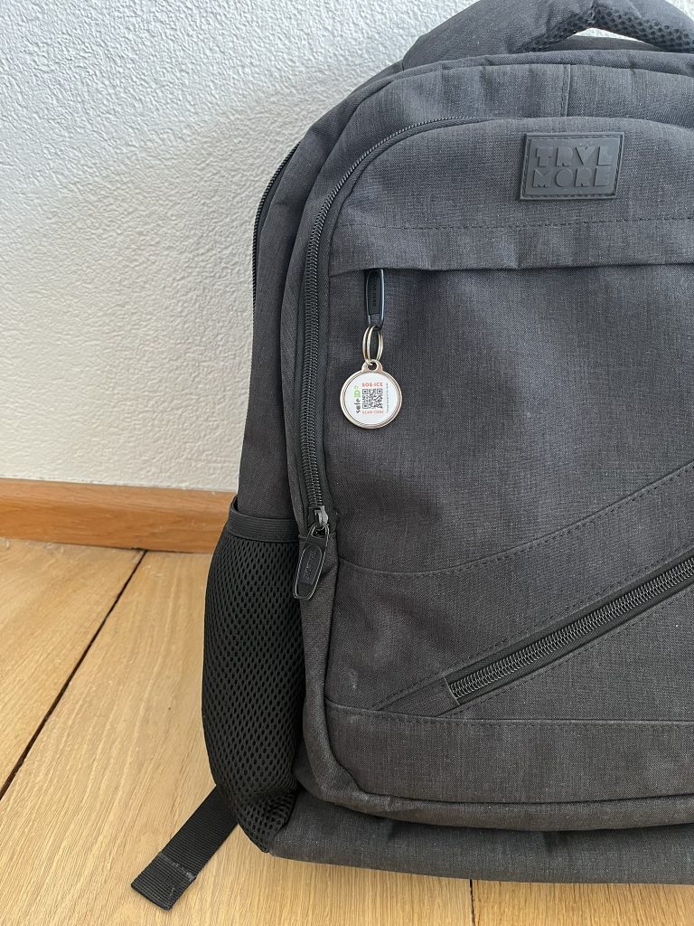 SOS-ICE Sleutelhanger met QR-code en NFC